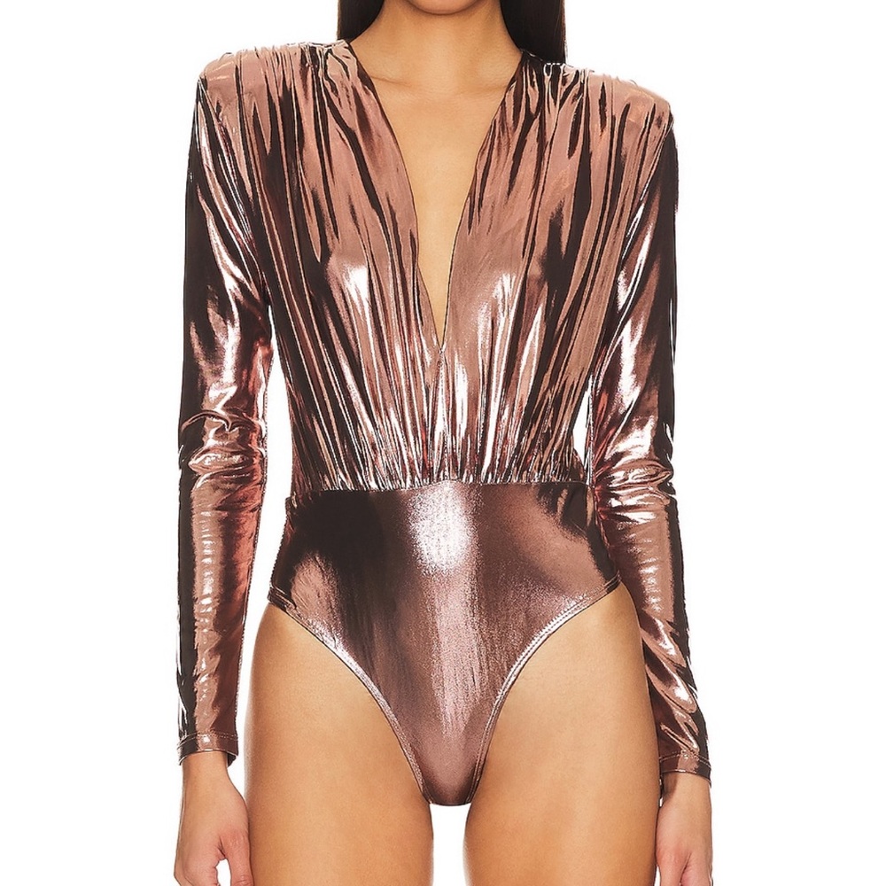 NWT-Line and Dot Opal Body Suit in Rose Gold